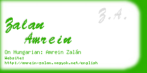 zalan amrein business card